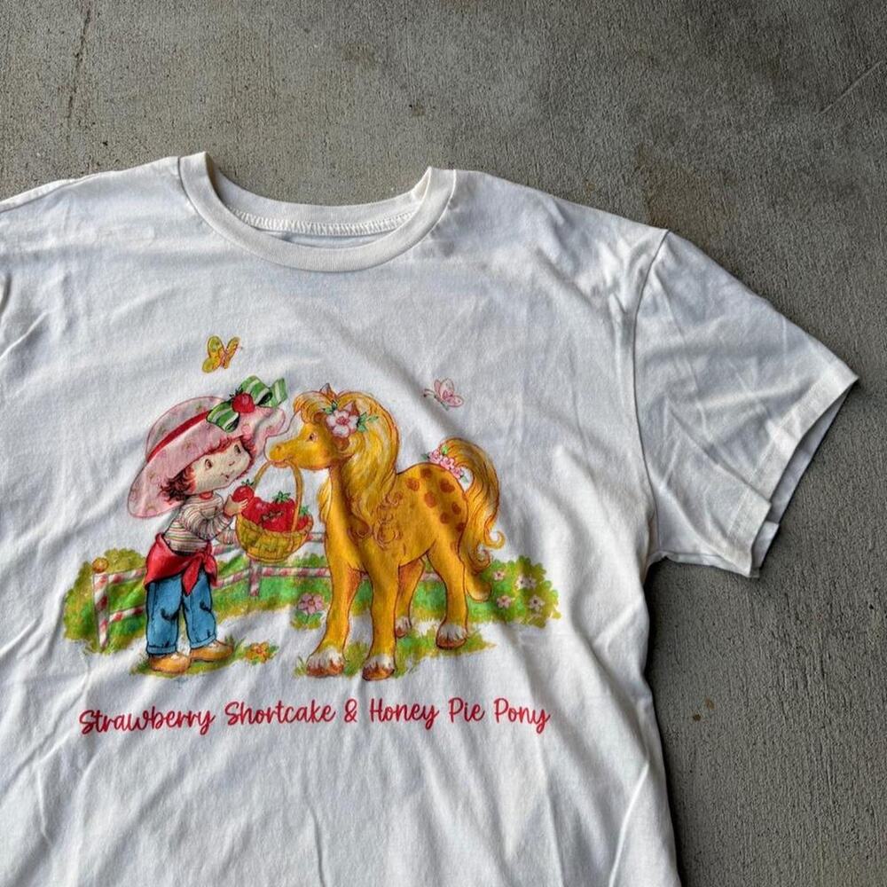Strawberry shortcake & Honey Pie Pony white shirt large